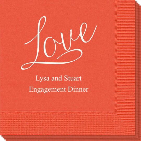 Expressive Script Love Napkins